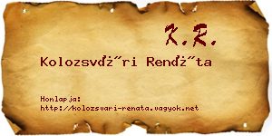 Kolozsvári Renáta névjegykártya
